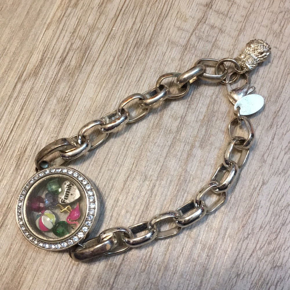 Origami owl bracelet with charms
